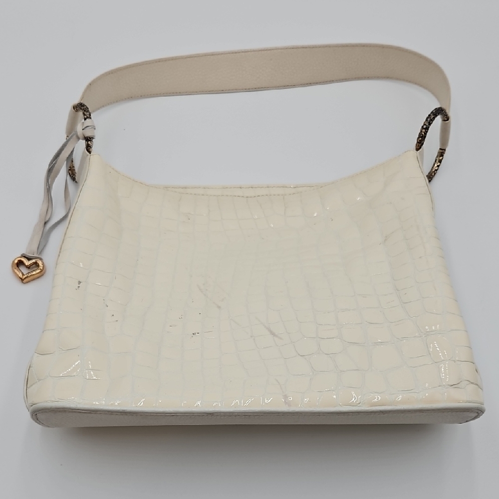Brighton Purse Handbag D915999 Elegant Cream Crocodile-Embossed Vintage